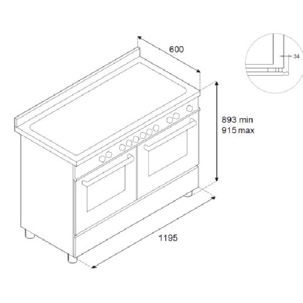 Bertazzoni HER125I2ENET2 Heritage Induction Range Cooker
