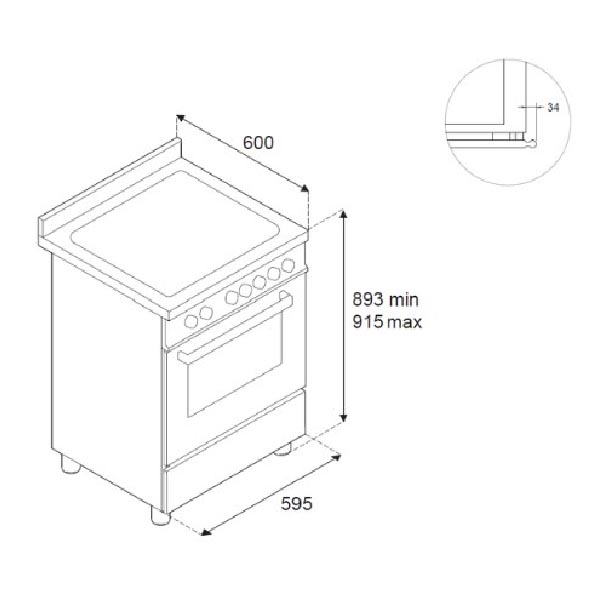 Bertazzoni HER64L1ENET2 Heritage Dual Fuel Cooker