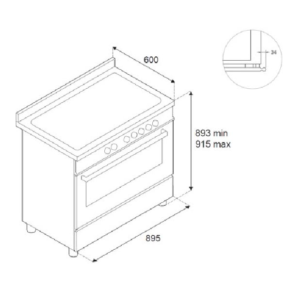 Bertazzoni HER95I1ENET2 Heritage Induction Range Cooker