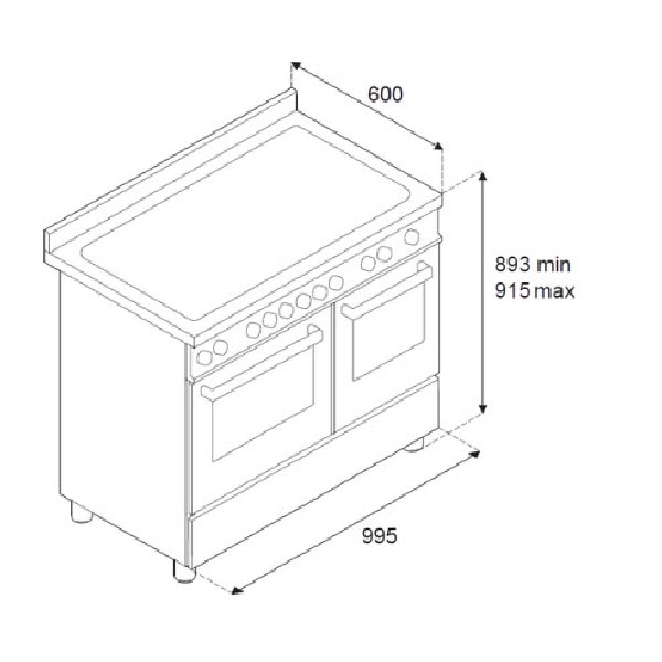 Bertazzoni PRO106L2EART2 Professional Dual Fuel Range Cooker