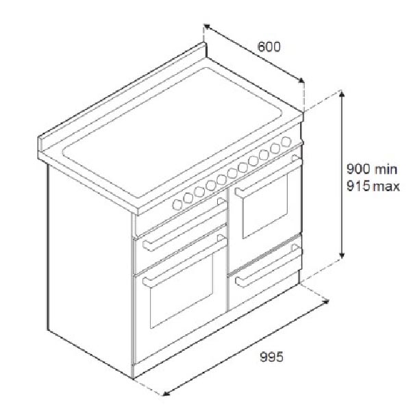 Bertazzoni PRO106L3ENET2 Professional Dual Fuel Range Cooker