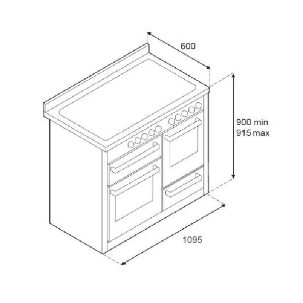 Bertazzoni PRO116L3EROT2 Professional Dual Fuel Range Cooker