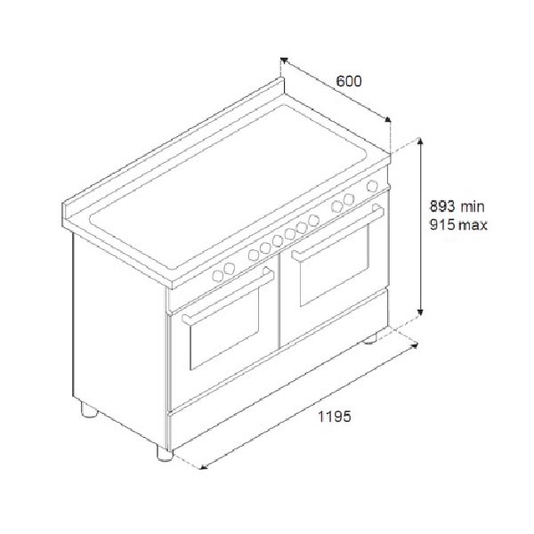 Bertazzoni PRO125I2ENET2 Professional Induction Range Cooker