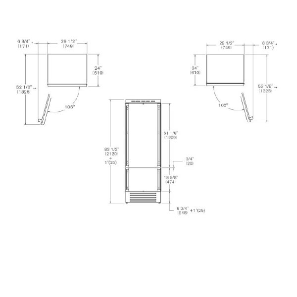 Bertazzoni REF755BBRPTT Professional Fridge Freezer