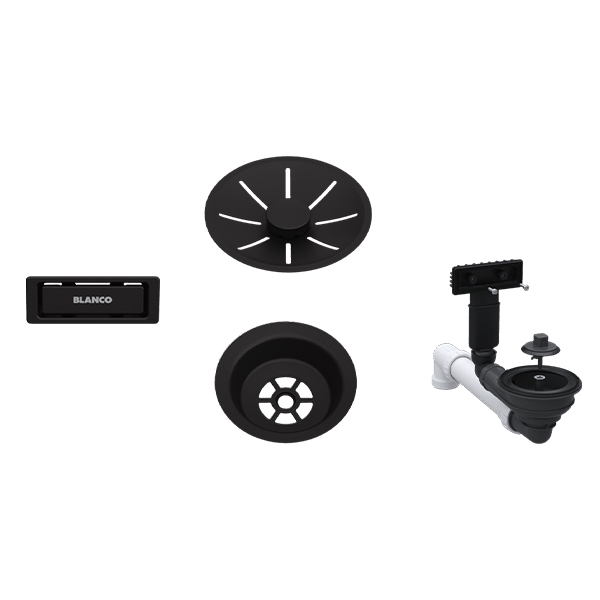 Blanco 207422 Waste & InFino fitting set Single bowl - Matt Black
