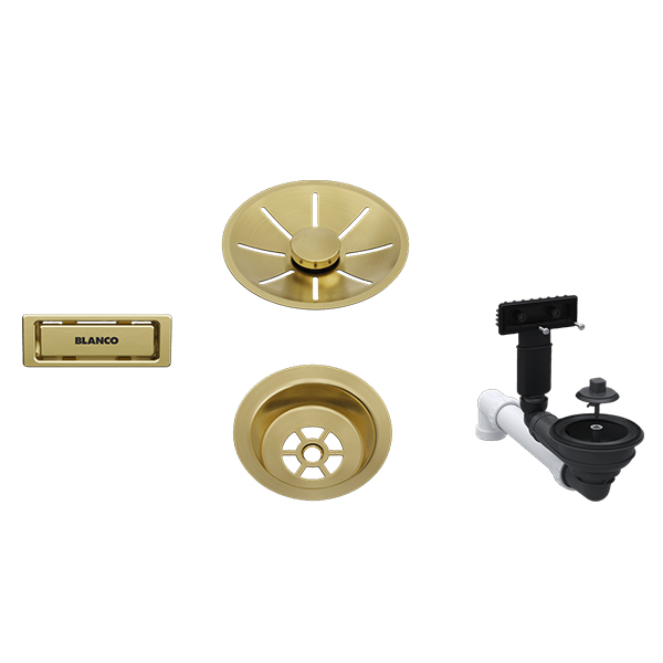 Blanco 207423 Waste & InFino fitting set Single bowl - Satin Gold