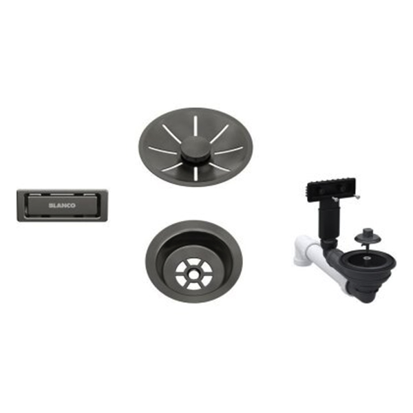 Blanco 207424 Waste & InFino fitting set Single bowl - Satin Dark Steel