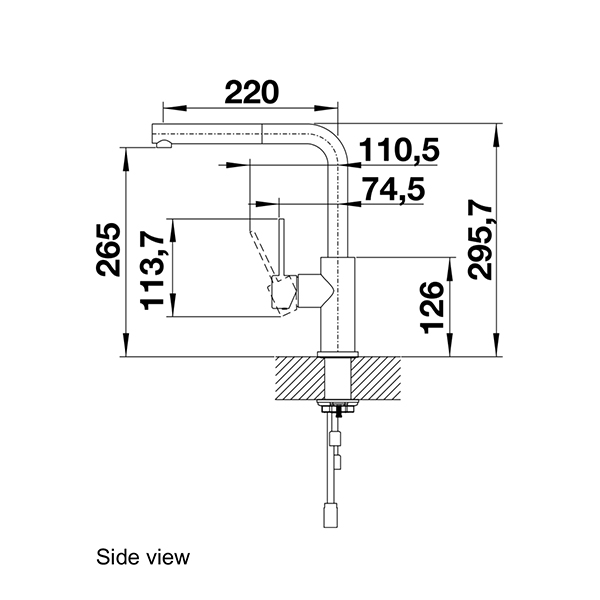 Blanco LANORA-S Tap-side view.jpg