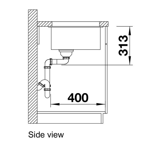 Blanco SUBLINE400USILG Sink-sideview.jpg