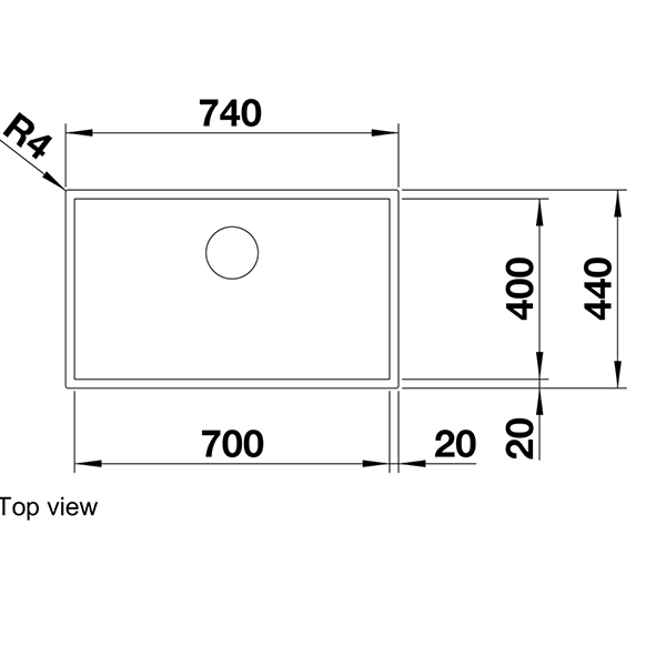 Blanco ZEROX700UDARKSTEEL Sink-top view.jpg