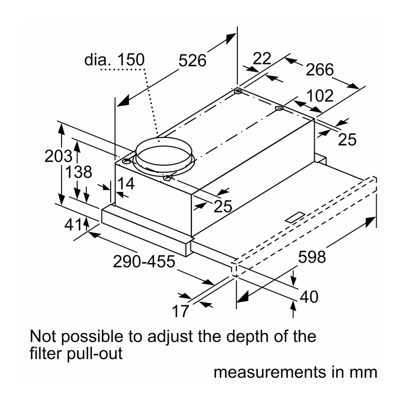 Bosch DFM063W57B Series 2 Telescopic Hood