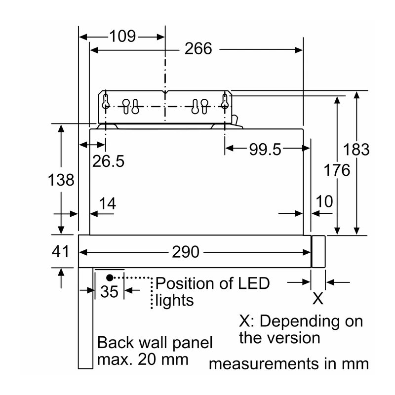 Bosch DFM063W57B Series 2 Telescopic Hood