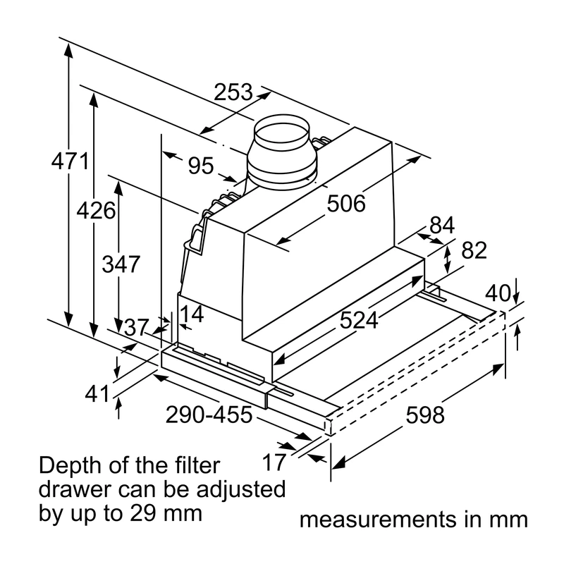 Bosch DFS067A51B Serie 4 Telescopic Hood