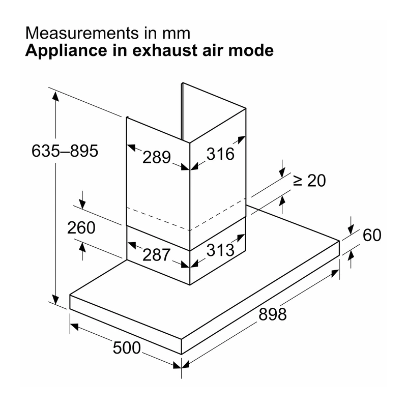Bosch DWB95CC60B Series 4 Chimney Hood