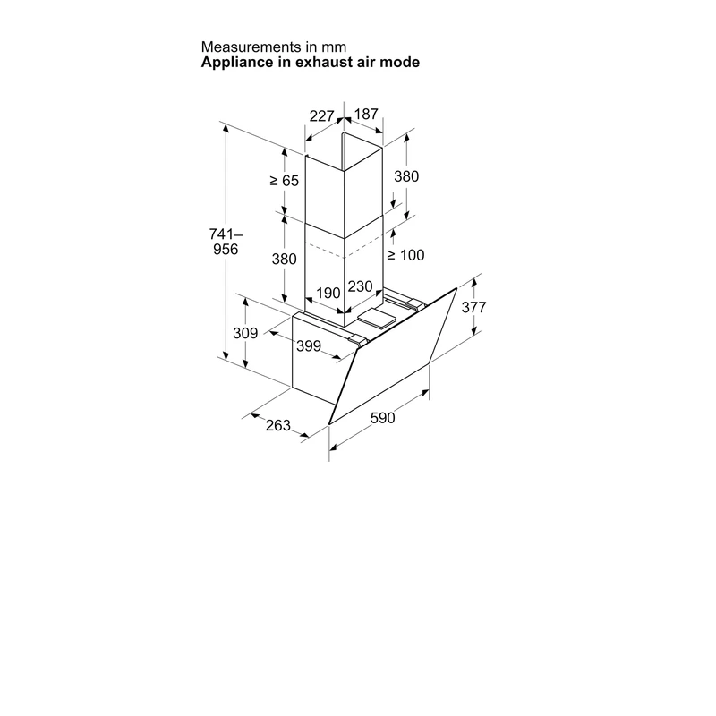 Bosch DWK65DF61B Series 4 Angled Chimney Hood