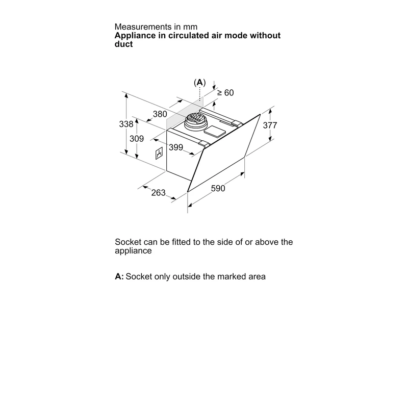 Bosch DWK65DF61B Series 4 Angled Chimney Hood