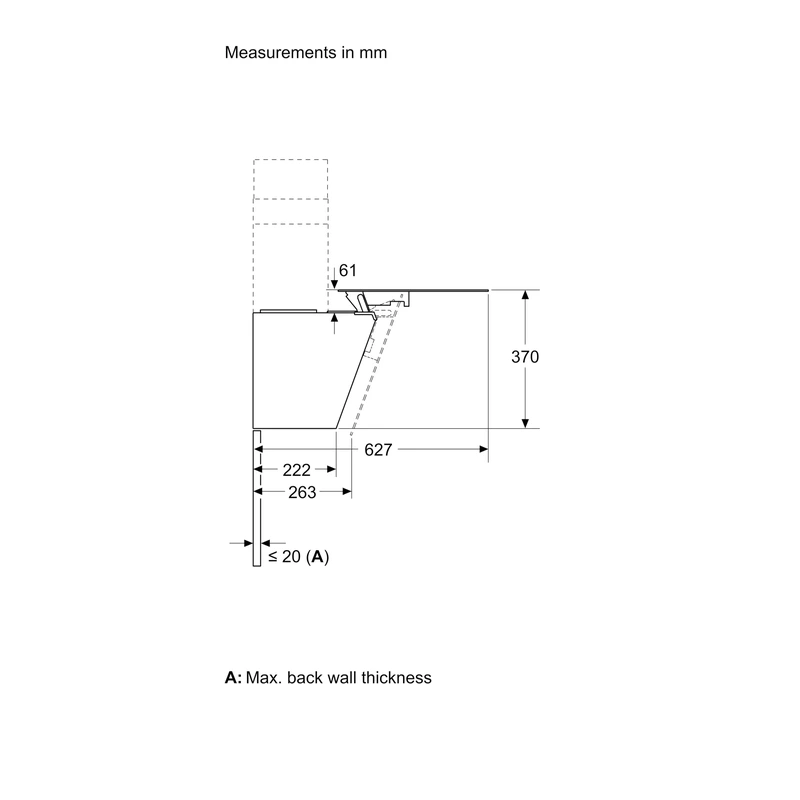 Bosch DWK65DF61B Series 4 Angled Chimney Hood