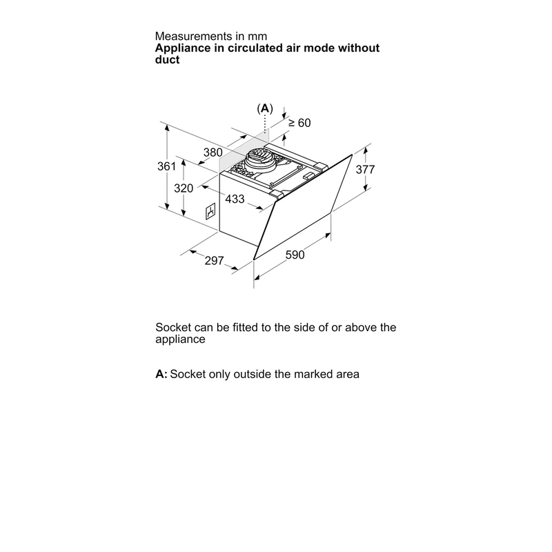 Bosch DWK67PN61B Series 6 Angled Chimney Hood