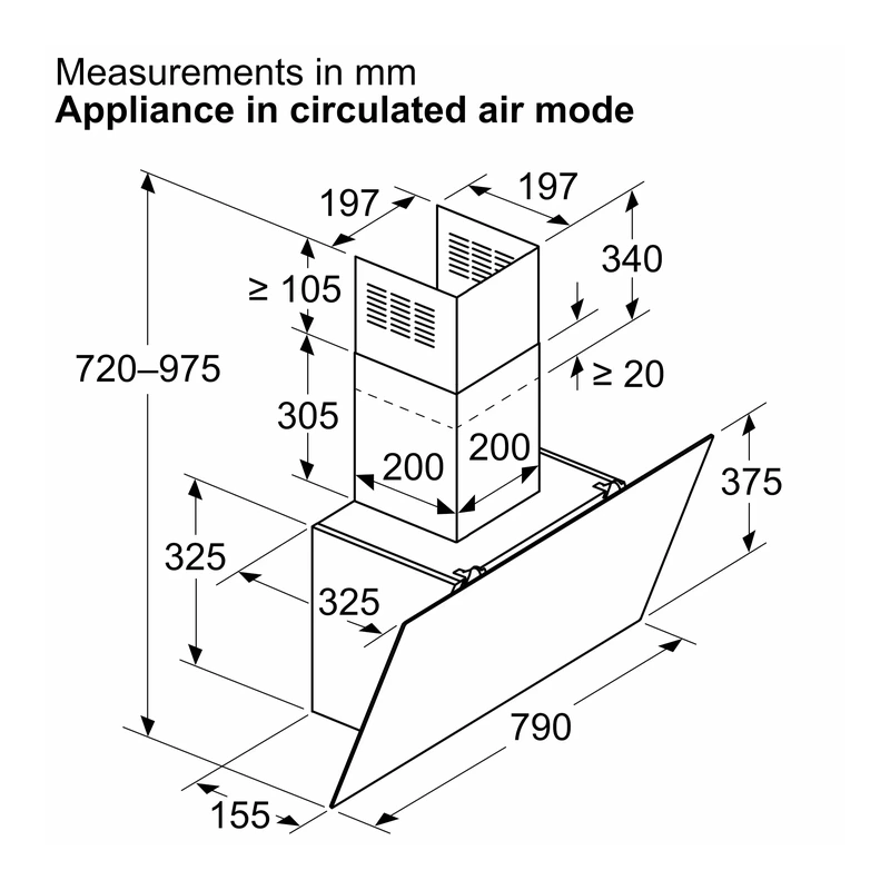 Bosch DWK85DK60B Series 2 Chimney Hood