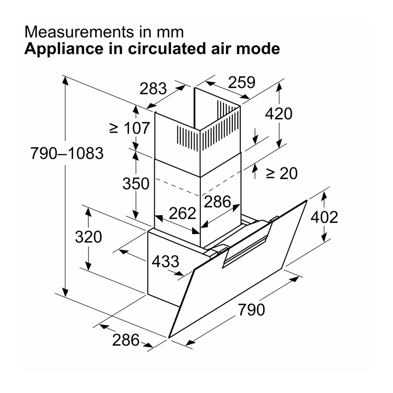 Bosch DWK87FN60B Series 6 Chimney Hood