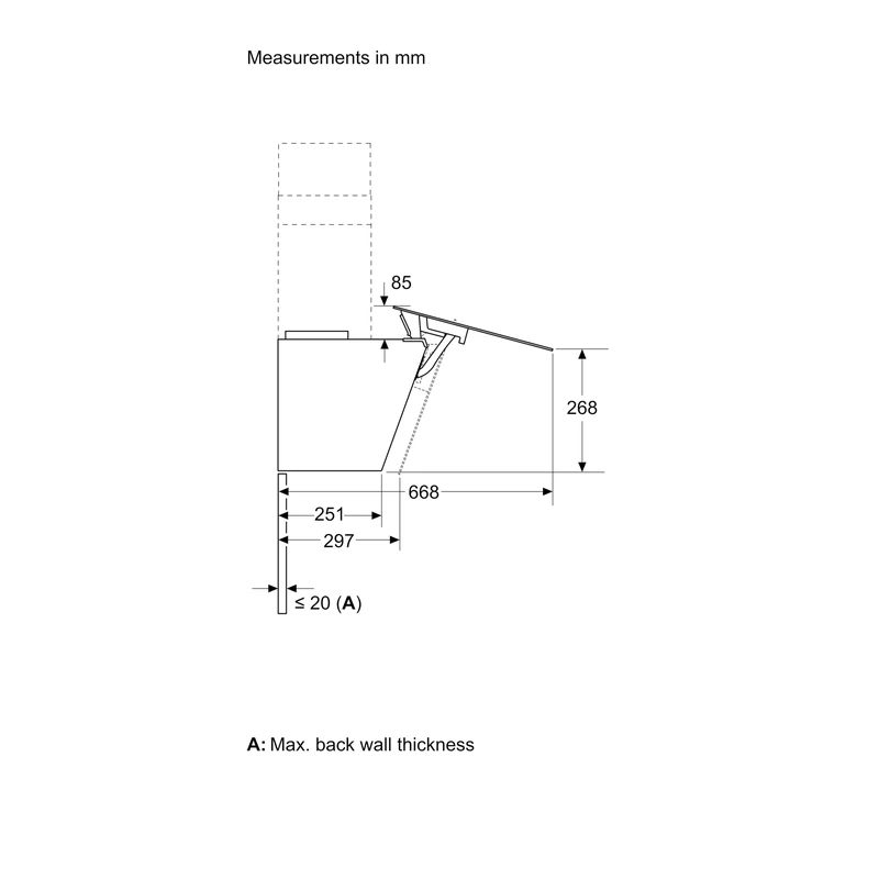 Bosch DWK87PN61B Series 6 Angled Chimney Hood