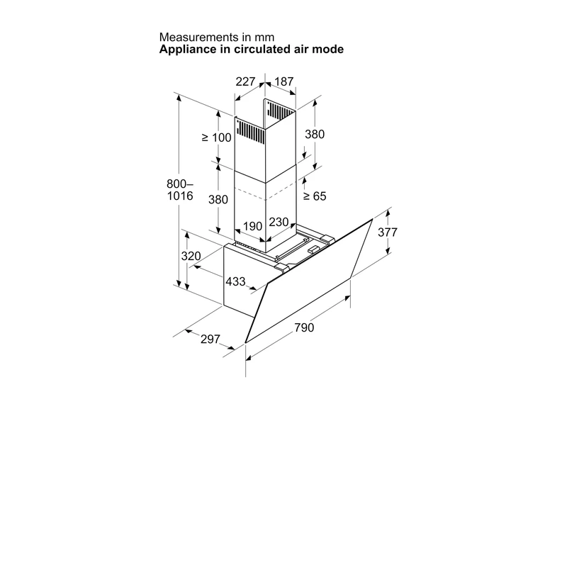 Bosch DWK87PN61B Series 6 Angled Chimney Hood