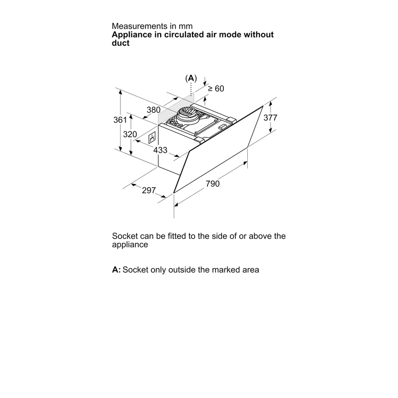 Bosch DWK87PN61B Series 6 Angled Chimney Hood