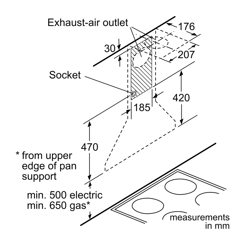Bosch DWP64CC50M Serie 2 Chimney Hood