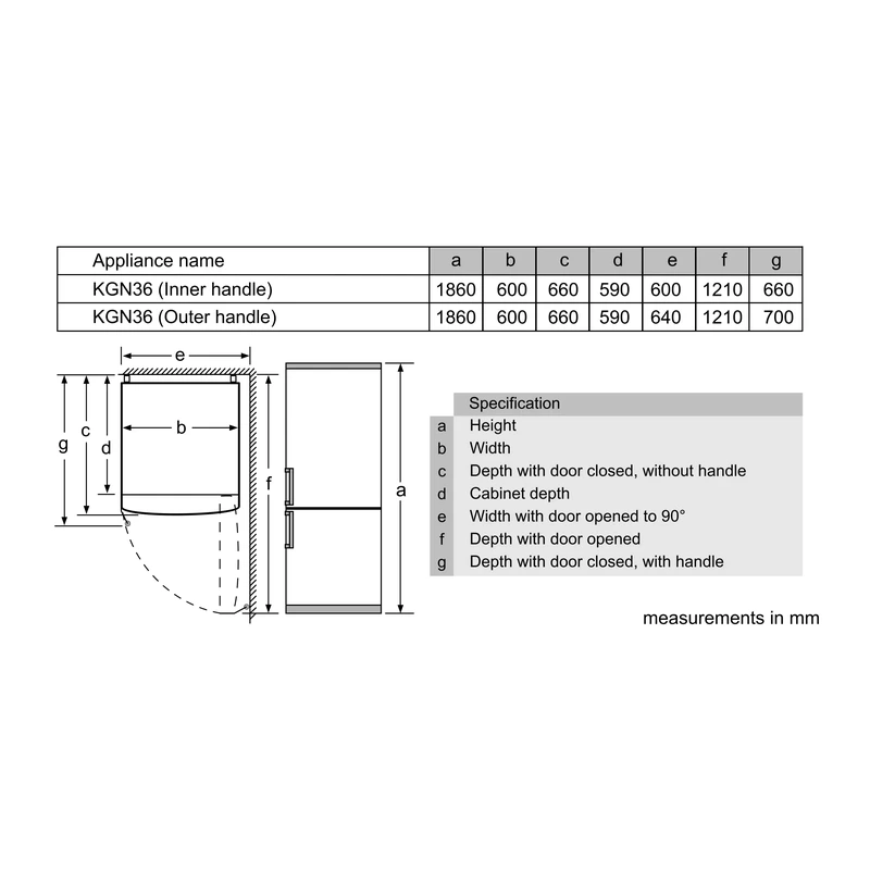 Bosch KGN36NWEAG Serie 2 Fridge Freezer