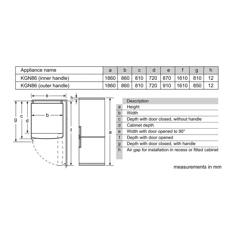 Bosch KGN86VIEAG Series 4 Fridge Freezer