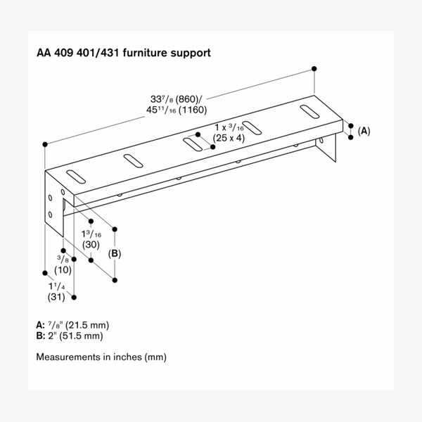 Gaggenau AA409401 Furniture Support