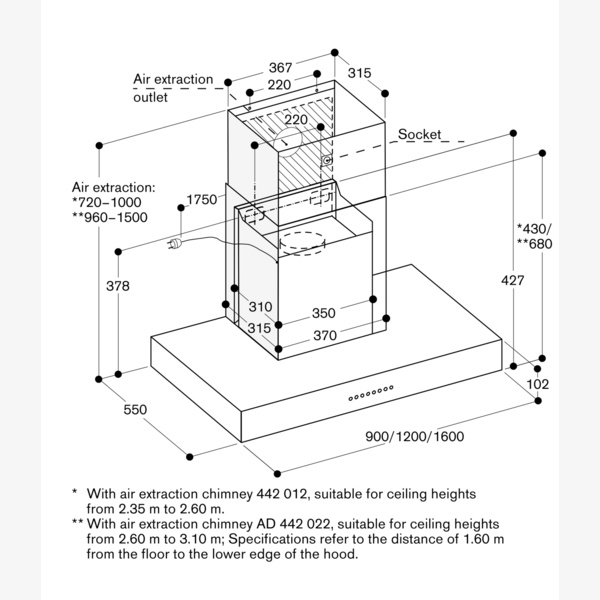Gaggenau AD442022 Extraction Duct