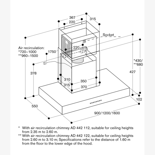 Gaggenau AD442112 Recirculation Duct