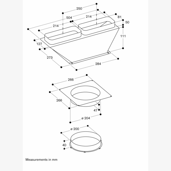 Gaggenau AD704050 Air Collector Flat Duct