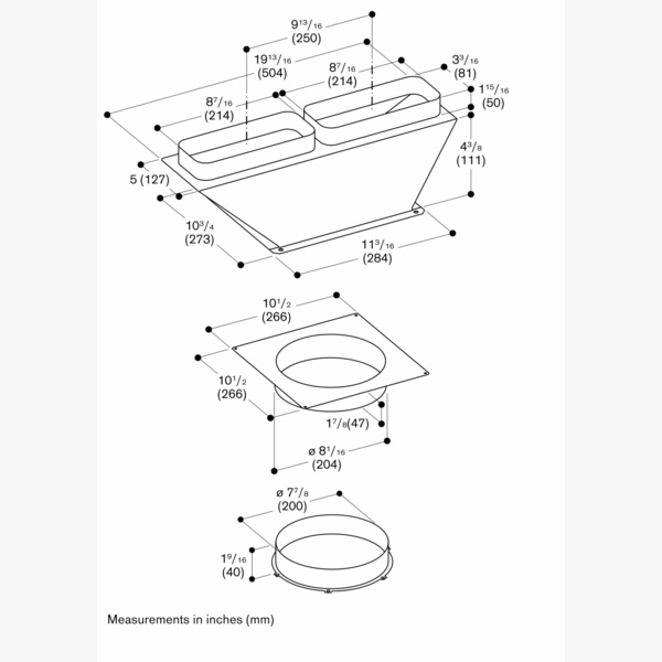 Gaggenau AD704050 Air Collector Flat Duct