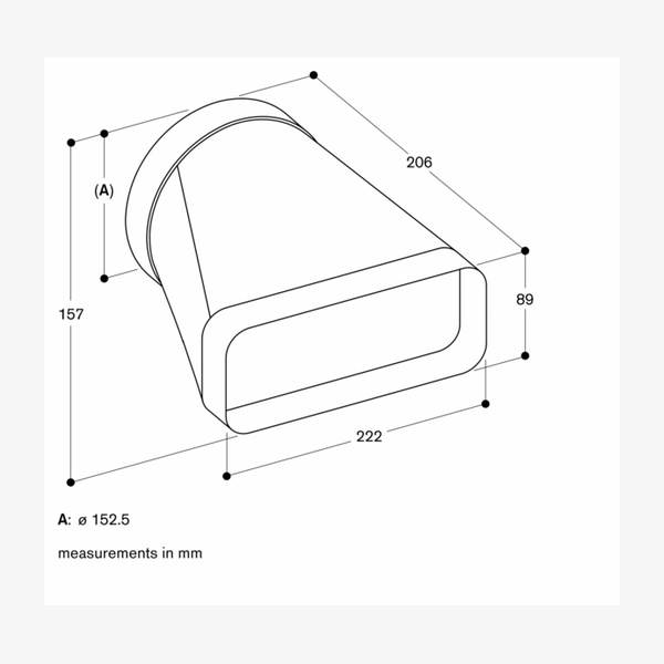 Gaggenau AD857041 Adaptator Flat/Round Ø150mm