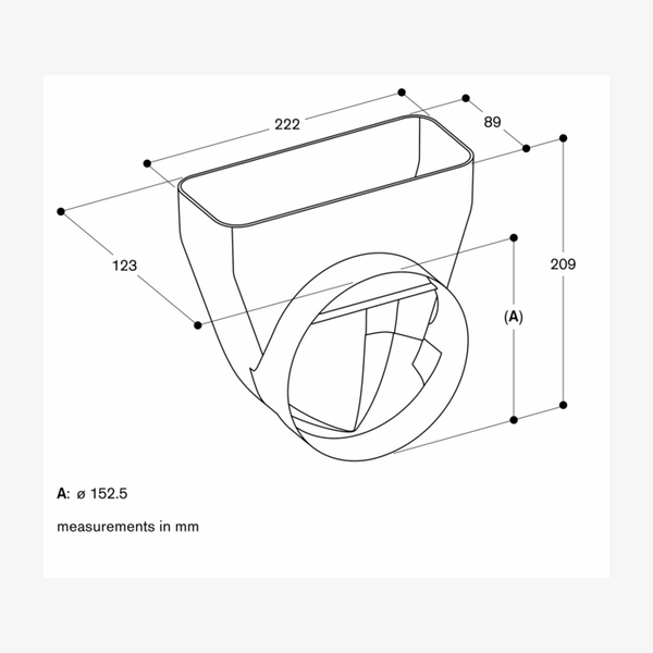Gaggenau AD857042 Adaptor 90° bended, Round/Flat