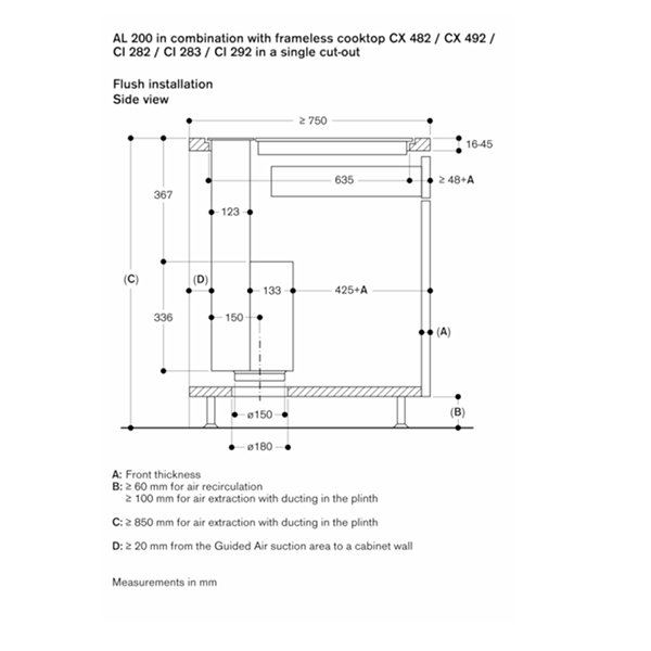 Gaggenau AL200180 Downdraft-Diagram 2.jpg