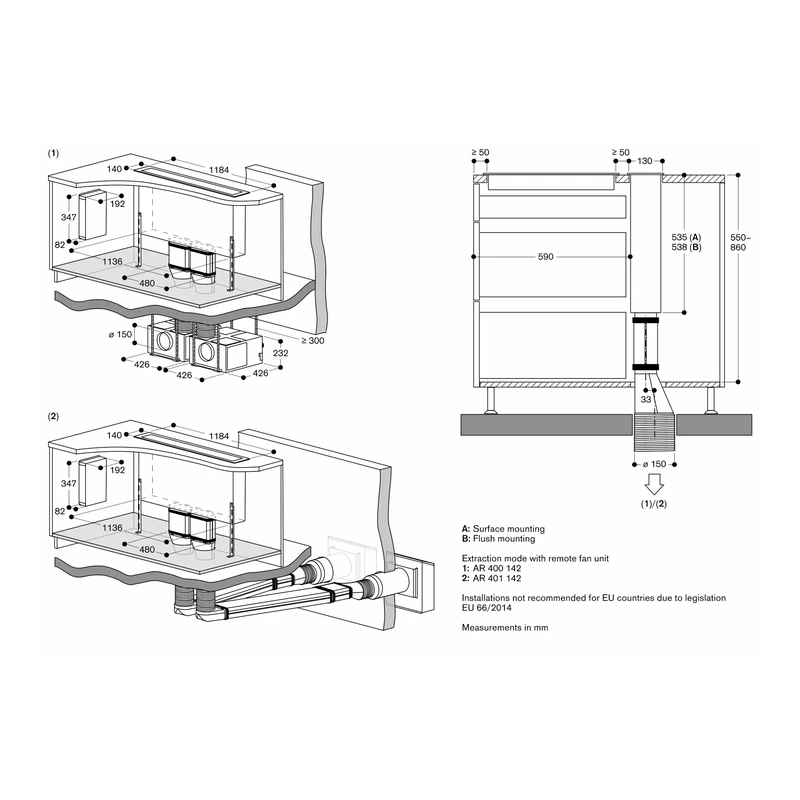 Gaggenau AL400122 400 Series Downdraft (Recirculation Only)