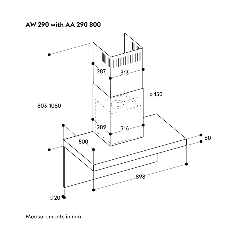 Gaggenau AW290110 200 Series Chimney Hood