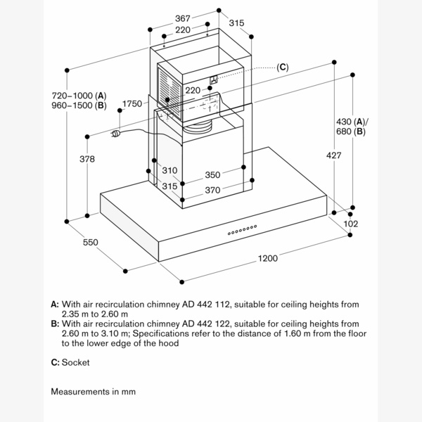 Gaggenau 400 Series Chimney Hood