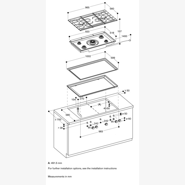 Gaggenau 400 Series Gas Hob - LPG