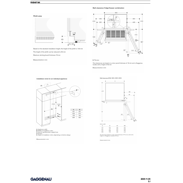 Gaggenau Expressive 400 Series Fridge Freezer