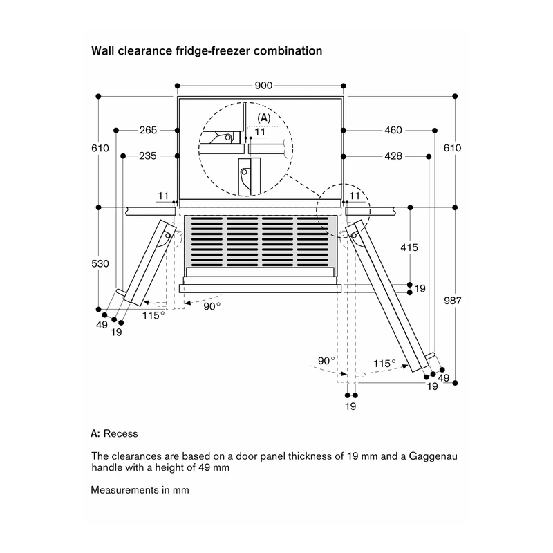 Gaggenau RVY497190 Vario 400 Fridge Freezer