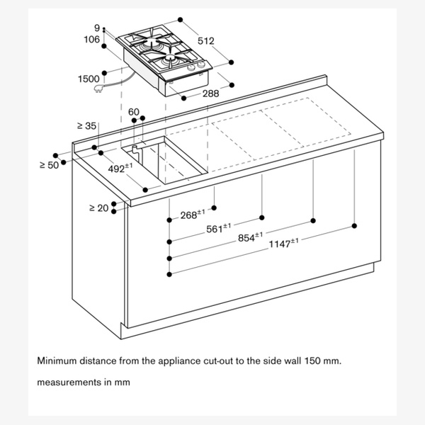 Gaggenau 200 Series Domino Gas Hob - LPG