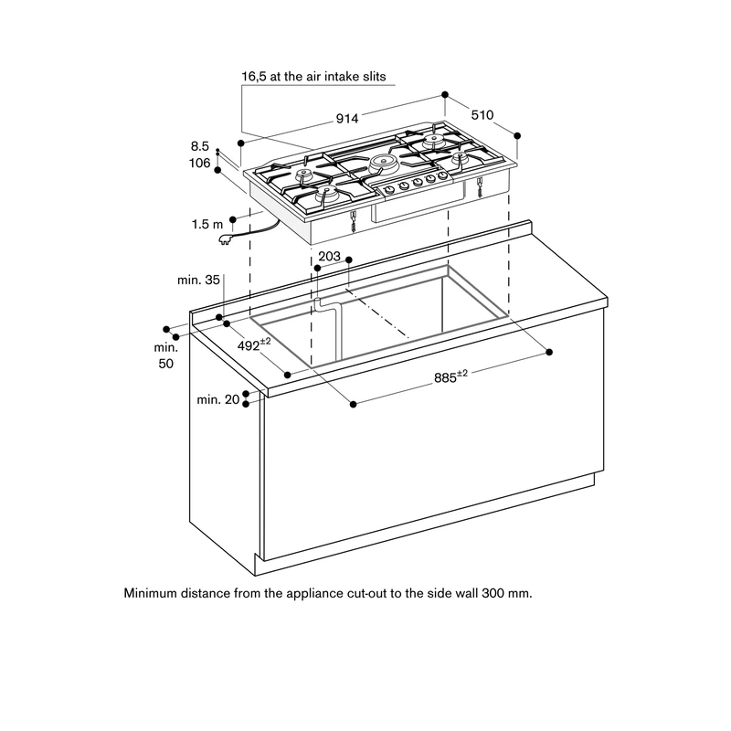 Gaggenau VG295250 200 Series Gas Hob