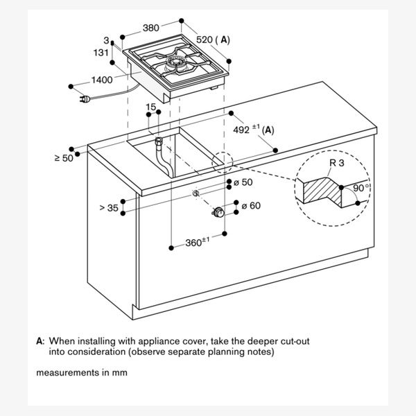 Gaggenau 400 Series Domino Gas Wok - LPG