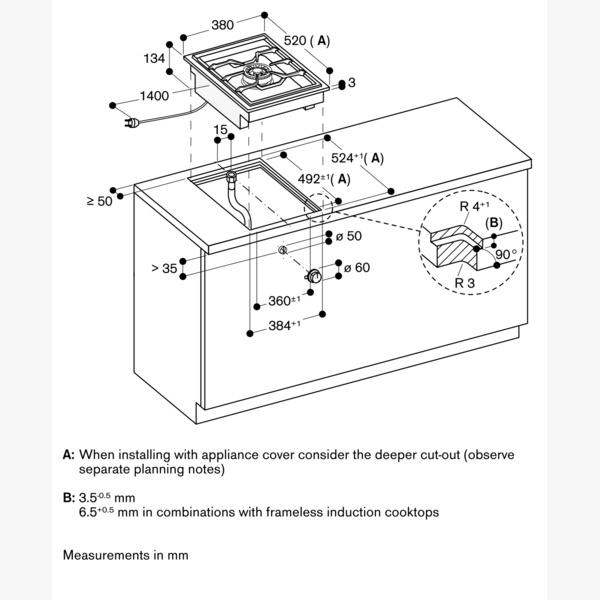Gaggenau 400 Series Domino Gas Wok