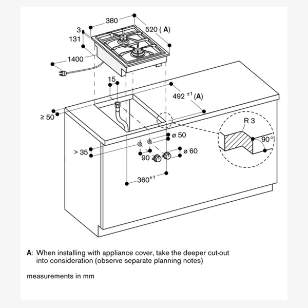 Gaggenau 400 Series Domino Gas Hob - LPG