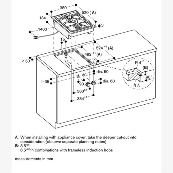 Gaggenau 400 Series Domino Gas Hob - LPG